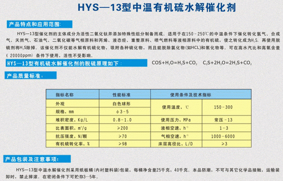 HYS-13型中溫有機硫水解催化劑